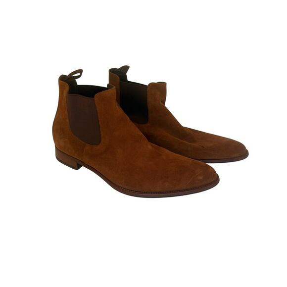 To Boot New York Chelsea Boots Men’s Size 12 Brown Suede Slip-On Ankle Dress Boo - Picture 1 of 6